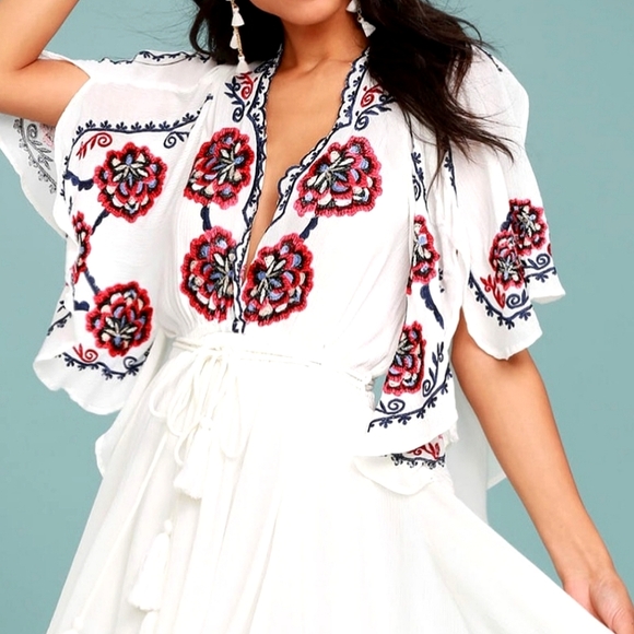 NWT💮OFFER💮 Free People Floral Embroidered Dress, Medium - Picture 2 of 16
